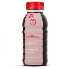 Cheribundi 100% Tart Cherry Juice Light | Low Calorie & Reduced Sugar Tart Cherry Juice | Athletes Recovery Drink | Promotes Restorative Sleep, Muscle Recovery & Boosts Performance | 8 floz (24 Pack)