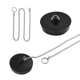 Dreamil Drain Plug Sink Plug, (2 Pieces 42-50 mm) Kitchen Sink Rubber Plugs with 18 cm Plug Chain, Sink Drain Plug for Bathtub, Kitchen, Bathroom Sink Stopper