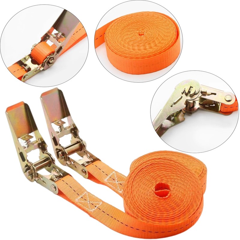 4Pcs Ratchet Straps Heavy Duty, 1” x 20ft Ratchet Strap