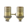 QWORK E26/E27 Lamp Socket, On/Off Vintage Rotary Turn Knob Lamp