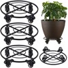 KvyusFlourish 3 Packs Large Metal Plant Caddy with Wheels 13.6"
