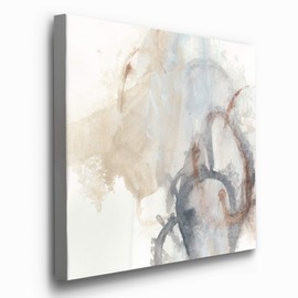 Renditions Gallery Square Canvas Wall Art: Neutral Geometric, Bright Fractal Floral, Modern Multicolor Nature & Animal Abstract Wall Art for Home & Office Supposition I - Ready to Hang (24x24)