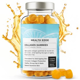 Collagen Gummies - High Strength - for Skin, Hair, Nails, Bones, Muscles & Joints. Hydrolysed Collagen Peptides - Natural Pineapple Flavour, No Additives or Preservatives