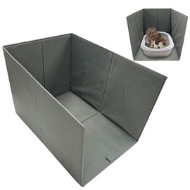 Bhyhok Cat Litter Box Enclosure Splash Guard Large Foldable Removable Mat, Tall for Litter Contained High Side Out Litter Box Keeping Litter Off Floor Easy Clean (26.4 * 21.3 * 16.5 inch)