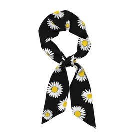 FYQZVI Daisy Purse Scarf Handbags For Women Scarfs Bags Band Hair Neck Scarves Silky Long Thin Satin Headscarf Fashion