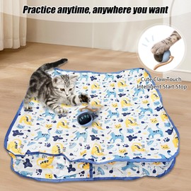 Oiuyamn Interactive Pet Toys Ball, Smart Pet Ball Fast Rolling in Pouch, Motion Activated Chirping Pet Toy, Hide and Seek Kitten Toy