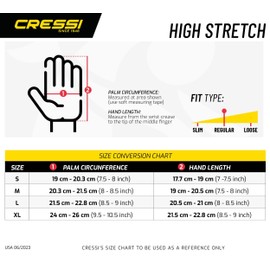 Cressi High Stretch Gloves, Black, 3.5 mm, XL