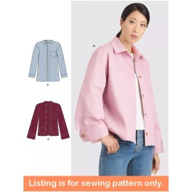Simplicity SEWING PATTERN Womens Clothes - Shirt-Jacket Shacket Button-Down Plus Size 10946