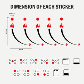Flame Indicating Stickers Flame Indicators Ring Stove Labels - Oven Replacement Adhesive knob Symbols for Bumper Cooktop Hob Cooker Top Markings 2 Pack