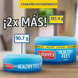 O'Keeffe's for Healthy Feet Foot Cream for Extremely Dry, Cracked, Feet, 6.4 Ounce Jar, (Pack of 2)