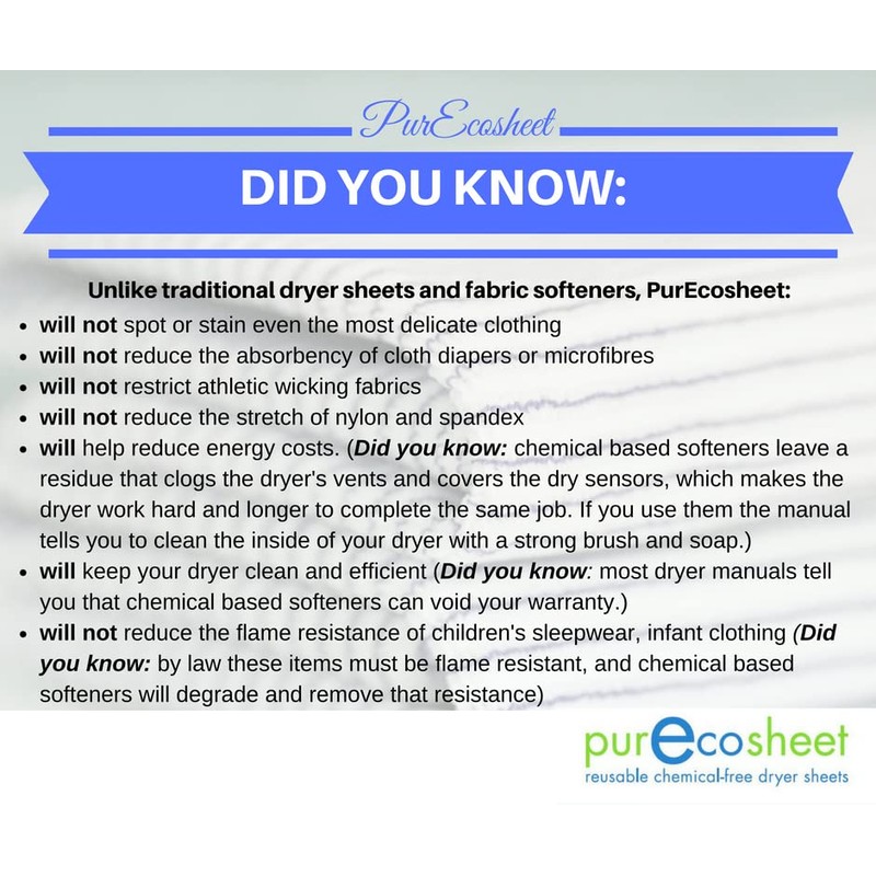 Purecosheet - Reusable Dryer Sheets | Cost effective (500+ loads),