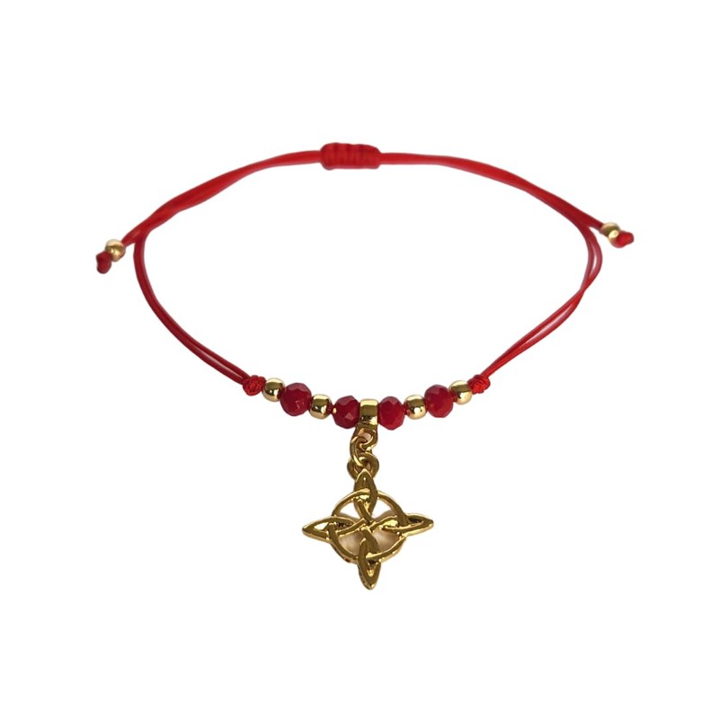 Pulsera Nudo de Bruja- Hilo Rojo Amuleto de Protección Chapado