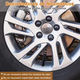 ADILIKADII Kit de Aire Ajustable para Neumáticos de Parada Automática，4 Piezas de Válvula de Desinflador de Veumáticos con Bolsa de Almacenamiento, Accesorios Ajustable para Jeep Coche Camión ATV