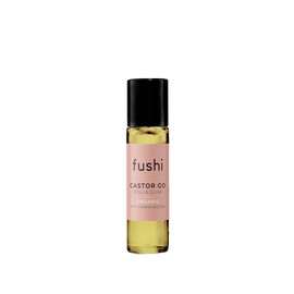Fushi Organic Castor Oil 10ml Roll & Glow 100% Pure Cold & Fresh-Pressed For Dry Skin & Eyelashes & Eyebrows - Handy On the Go Size Hexane Free Natural Food-grade
