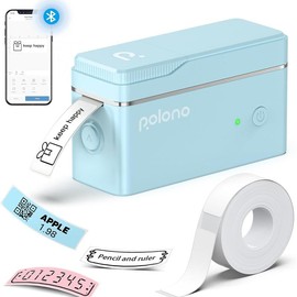 Portable Mini Sticker Printer, Polono P31S Wireless Mini Sticker Printer with Tape, for Study Notes, Barcode,Memos, Fillers, Mother‘s Day Gift:_White