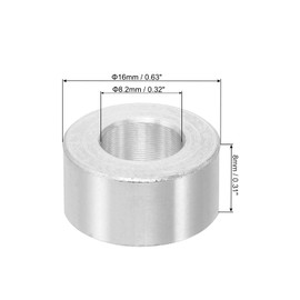 PATIKIL M8 Aluminum Spacers, 12 Pcs Metal Spacers Aluminum 8.2mm ID x 16mm OD x 8mm l Aluminum Spacer Screw Standoff Round for 5/16 or M8 Screw Bolts