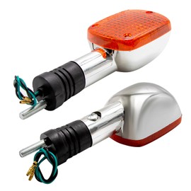 2Pcs Motorcycle Turn Signals, Chrome Front Lights 12V, Replacement for Honda Shadow VTX Steed Rebel Magna 250 400 750 VLX600 CA250 CMX400