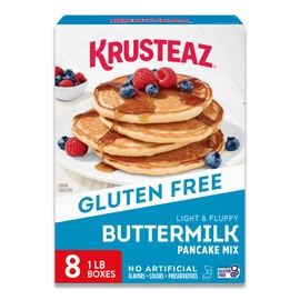 Krusteaz Gluten Free Buttermilk Pancake Mix, Light & Fluffy, 16 Oz Boxes (Pack of 8)