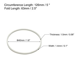 MECCANIXITY 100 Pack Rubber Band Stretchable Rubber Elastic Band White 40mm x 1.4mm Hair Rubber Bands for Home Office