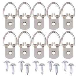 iplusmile Large Hanging Ring Accessories 200pcs Photo Frame Hooks D-Ring Hangers Wall Hooks Screws Easy Install for Artwork Digital Paintings