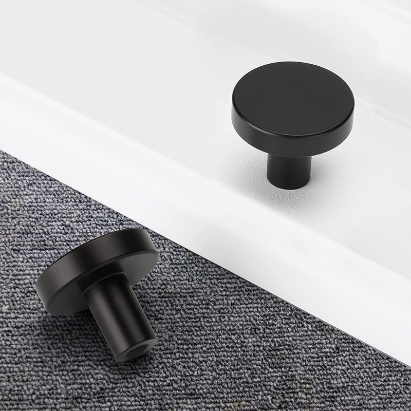 10 Pack Round Cabinet Knobs Drawer Knobs Dresser Knobs, Black