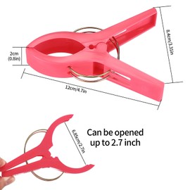 Pack of 24 Large Plastic Pegs, Clothes Pegs, Windproof Towel Clips for Beach Loungers, Beach Towel Clips for Laundry, Beach Towel, Bath Towel, Rug - 8 Colours