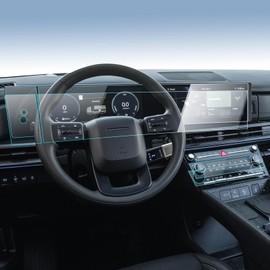 LANTU 6PCS Car Screen Protector for 2025 Santa Fe (SE/SEL/XRT/Limited/Calligraphy) Navigation& Dashboard& AC Touchscreen Protector Film Tempered Glass HD Clear Anti-Glare 12.3''