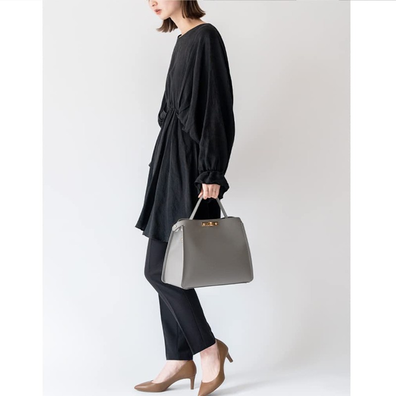 VITAFELICE One Handle 2-Way Shoulder Bag (M) Women inb-90028p, gray,