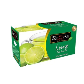 Tea4u Lime Green Tea - Smooth Blend of Lime Flavor - Hand Picked Leaves - Keeps You Hydrated with Refreshing Aroma - 25 Teabags