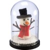 PBK NEW!~Domed Christmas Snowman Winter Scene Glass Globe~Country/