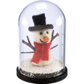 PBK NEW!~Domed Christmas Snowman Winter Scene Glass Globe~Country/
