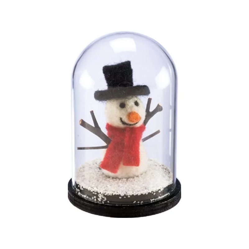 PBK NEW!~Domed Christmas Snowman Winter Scene Glass Globe~Country/
