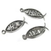 5 Antique Silver Metal 1 in Passover Christian Fish Jesus