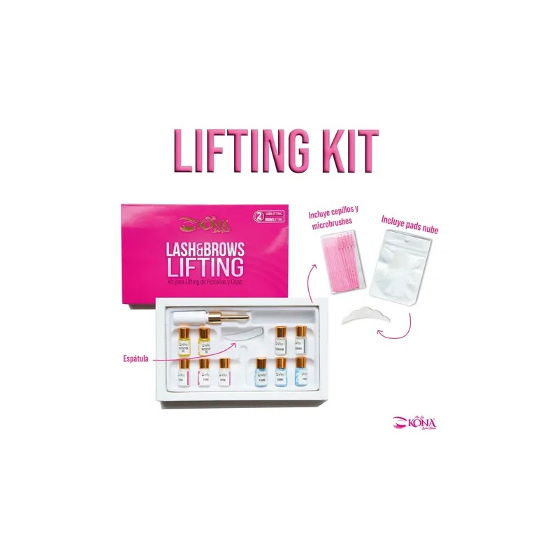 Kit Lash Brow Lifting Pestañas Planchado Ceja Kona Lashes