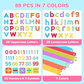 JoyCat Wooden Magnetic Letters and Numbers, Large Size Alphabet ABC 123 Fridge Magnets for Toddlers & Kids, Uppercase Lowercase, Preschool Spelling Learning Refrigerator Gift Toy Set (89 PCS)