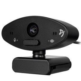 Arozzi - Occhio True Privacy Webcam - Magnetic Privacy Cover, Dual Omni-Directional Noise Cancelling Microphones with Manual Circuit Breaker, and Full HD, Black