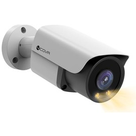 4COVR 5MP PoE CCTV Camera Security Bullet Outdoor, 5-Megapixel Wired IP Camera with Full-Color Night Vision, Two-Way Talk, Smart AI Human/Vehicle Detection, Up to 256GB microSD Card, ELY37YX5MA