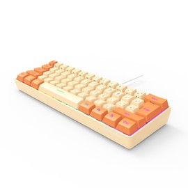 Snpurdiri - Teclado para juegos con cable 60 %, teclado ultra compacto con retroiluminación RGB, mini compacto impermeable, teclado compacto de 61 teclas para PC/Mac Gamer, mecanógrafo, viajes