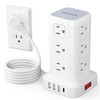 SMALLRT Regleta Torre Multicontacto, Extension Electrica USB C, Conector Multiple