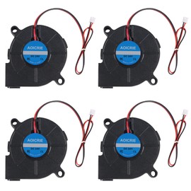 AOICRIE 3D Printer Fan Pack of 4 DC 24 V 2 Pin Mini Fan, 50 x 50 x 15 mm 3D Printer Fan with 30 cm Cable, Turbo Fan Cooling Fan, Radiator Fan, 3D Printer Accessories (4 Pieces)