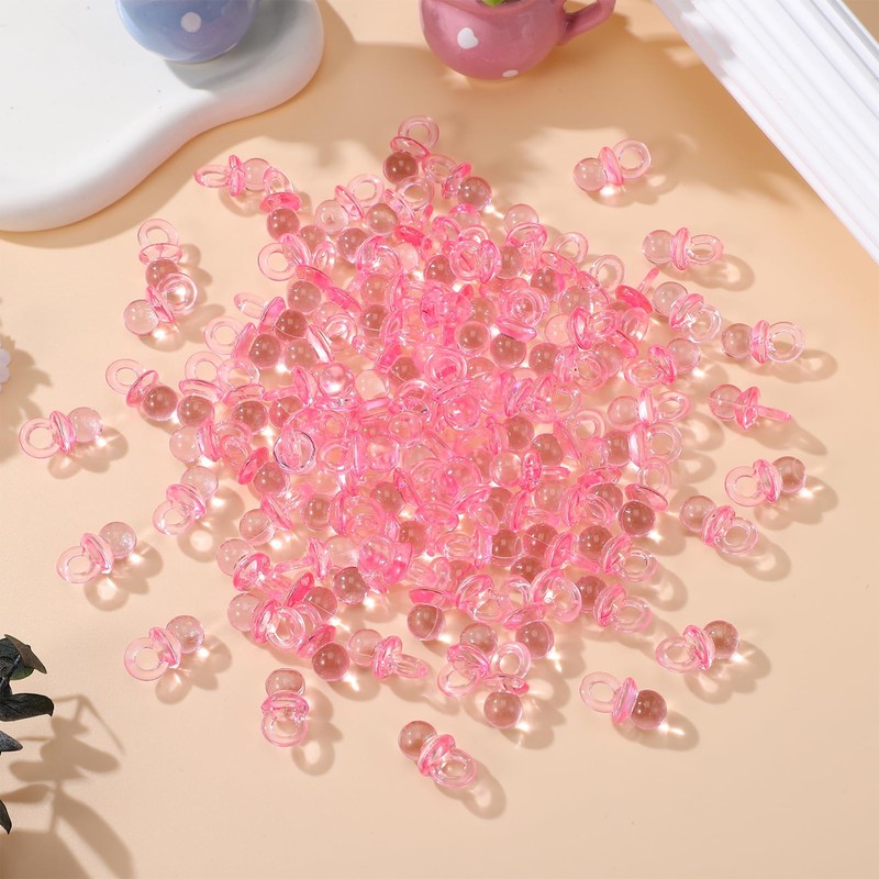 SHOWERORO 100 Pcs Acrylic Pacifier Beads Pacifier Shower Party Mini