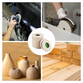 Lpraer Wool Polishing Attachment, Angle Grinder, 115 mm, Polishing Disc, Flex Buffing Disc, Angle Grinder, Drill, Grinding Tool for Metals, Glass, Ceramic, Marble, Car (Thickness 12 mm), Pack of 10