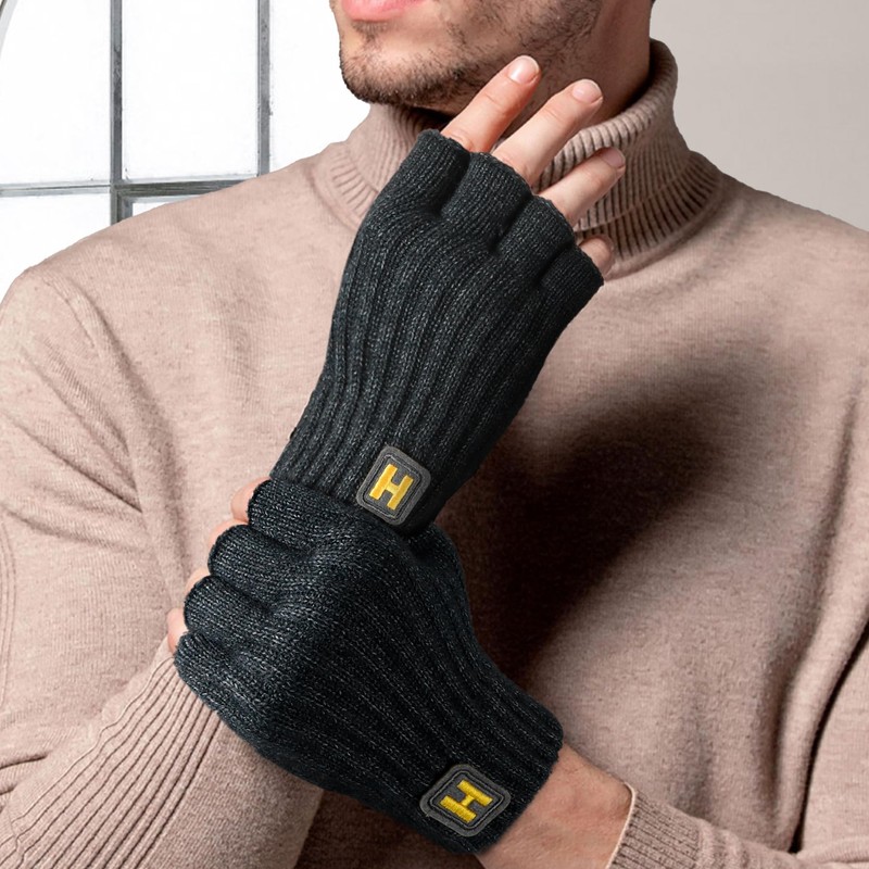 Fingerless Gloves Men - Winter Warm Gloves Half Finger Gloves