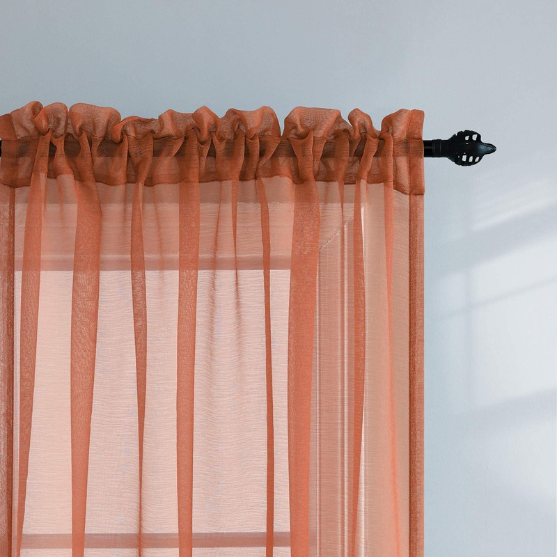 Terracotta Curtains 84 Inch Length for Living Room 2 Panel