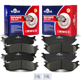 YXPCARS Front and Rear Ceramic Disc Brake Pads Set Replacement for Dodge Ram 2500/3500 2003 2004 2005 2006 2007 2008 for Dodge Ram 1500 2006-2008