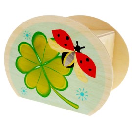 Hess Wooden Toy 15226 ? Box Made of Wood with Keys, Lucky Mushroom, Clover Leaf and Ladybird, Gift for Birthday or Other Occasions, Approx. 11.5 x 8.5 x 6.5 cm