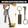 Brown Mini Vernier Calipers,Portable Metal Vernier Caliper Straight Tooth Keychain