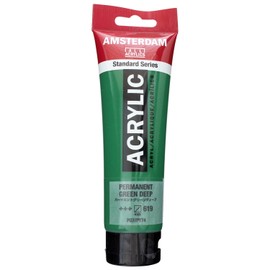 Talens Japan T1709-619 T1709-619 465005 Acrylic Paint, Amsterdam Acrylic Color, Permanent Green Deep, 4.2 fl oz (120 ml)