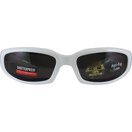 MotoFrames MF Chill Padded Motorcycle Sunglasses White Frames Smoke Lens