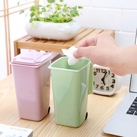 Operitacx 2pcs Desk Bin, Mini Bin Desk Trash Can with Lid, 650ML Miniature Desktop Bin Trash Bin for Bathroom, Dressing Table, Car Indoor, Office, Home